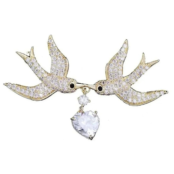 VQ Lovebirds Brooch - Picture 4 of 6